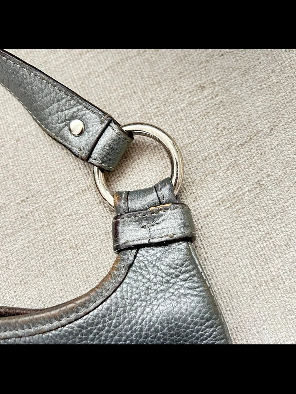 Coach Pebbled Leather Crossbody Bag in Slate Gray